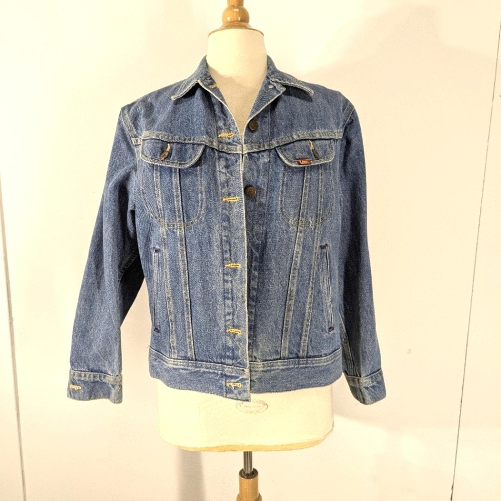 Vintage Lee Denim Rider Jacket Made in USA 101J S Unisex 80s
