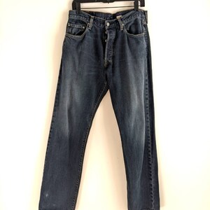 Vintage Levi&#39;s Button Fly Straight Leg Dark Wash 34x34