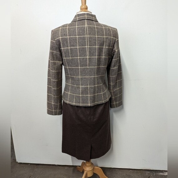 VINTAGE Pendleton Brown Wool Plaid Skirt Suit wit… - image 4