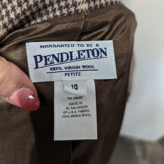 VINTAGE Pendleton Brown Wool Plaid Skirt Suit wit… - image 2
