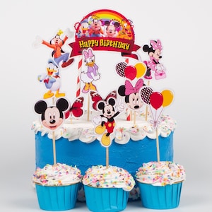 Decoración para tarta al estilo de MICKEY MOUSE Y SUS AMIGOS, nuevo diseño 2024, entrega antes de las 13:00, al día siguiente, disponible.