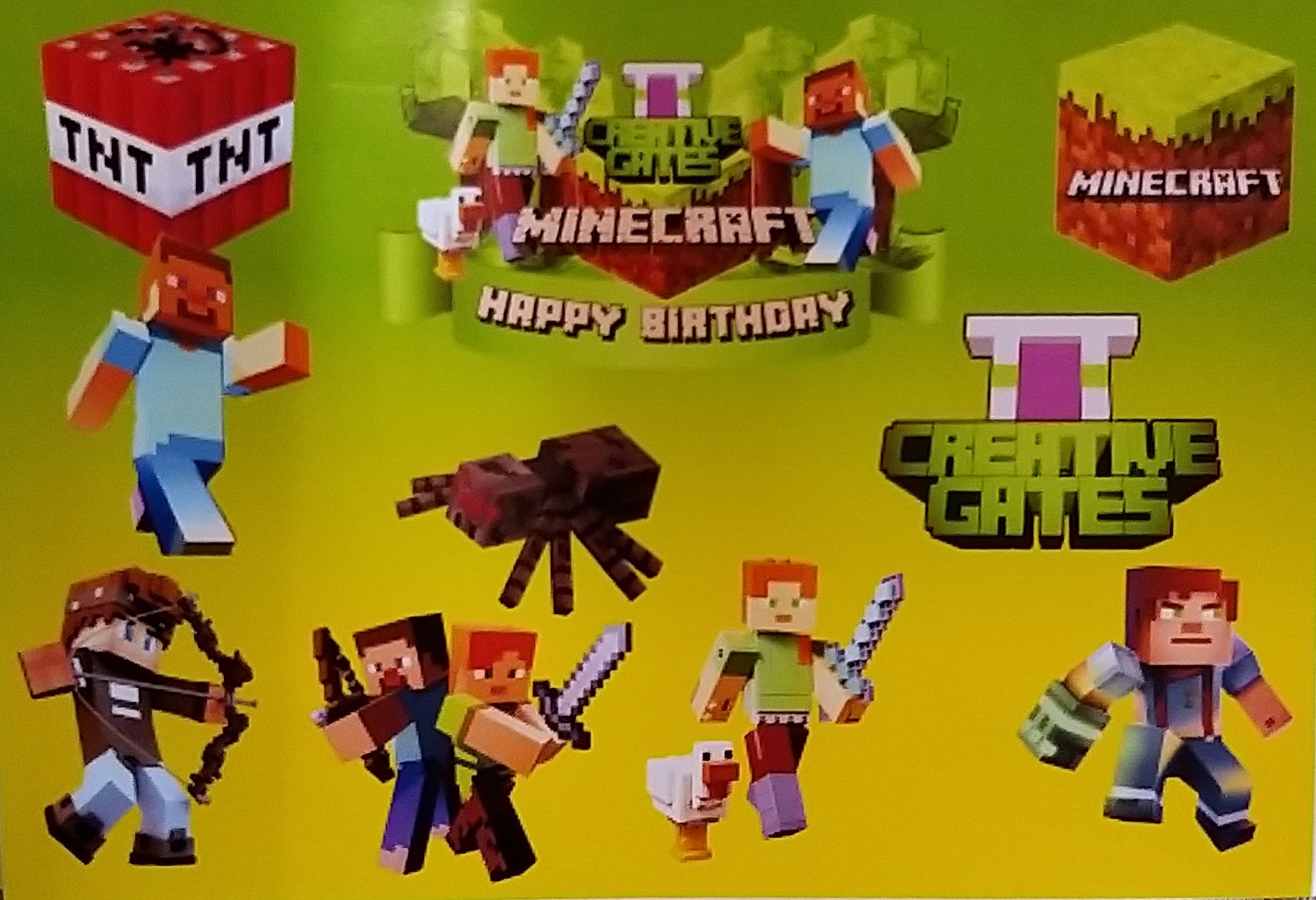 Minecraft Style Cake Toppers Set