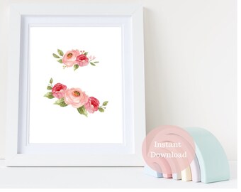 Lola's Blush Floral Nursery Wall Art Printable, Nursery Décor, Prints For Nursery, Floral Wall Art