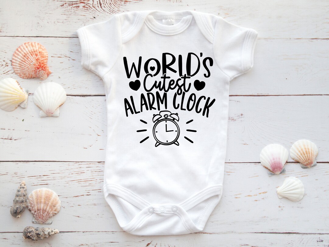 World's Cutest Alarm Clock Onesie Newborn Baby Onesie Etsy