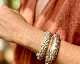Large tribal boho bracelet, Gift for women, Antique ethnic hollow bracelet, Antique ethnic jewelry, Belly dance boho festival