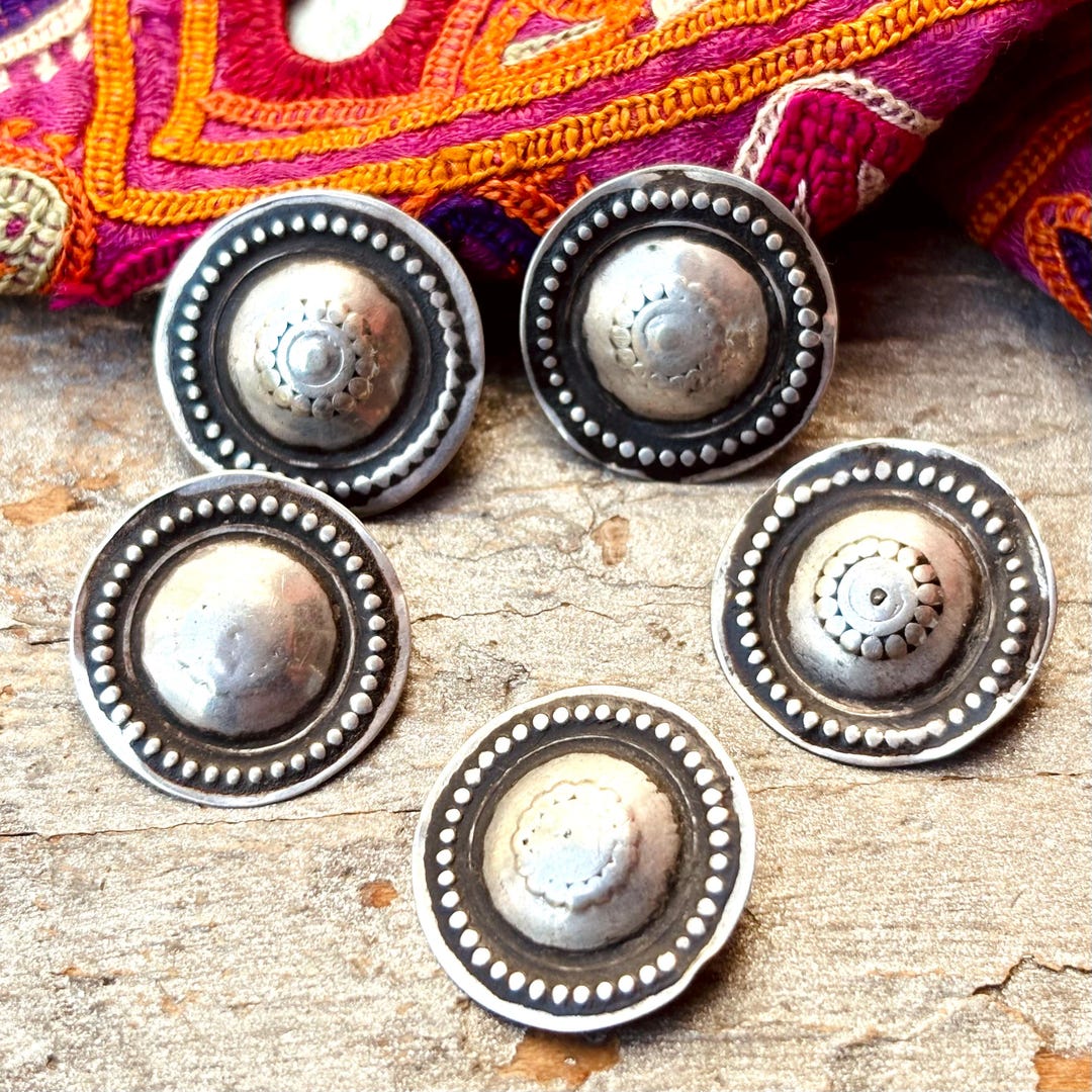 Folk Button Old Silver Buttons, Old Afghan Buttons, Old Tribal Ethnic Jewelry ...