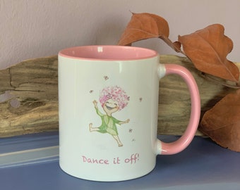Lustige Tasse Büro - Tasse Blumen - Geschenk für Tänzer - Tasse mit Spruch Arbeit - rosa Kaffeetasse - witzige Tasse mit Motiv - für Gärtner
