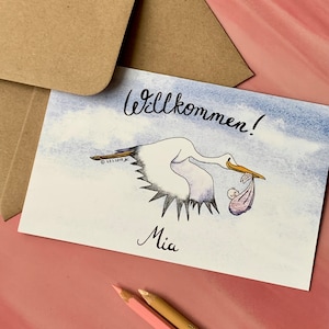 Tarjeta de bebé llamada Niña