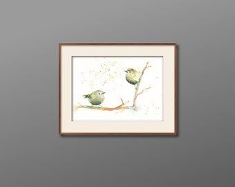 Aquarelle Art Print Gold Chicken DinA4