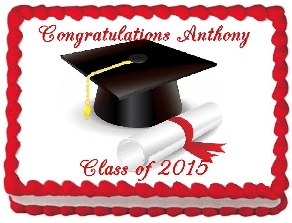 Graduation Edible Cake Topper Licensed 1/4 Sheet - Etsy