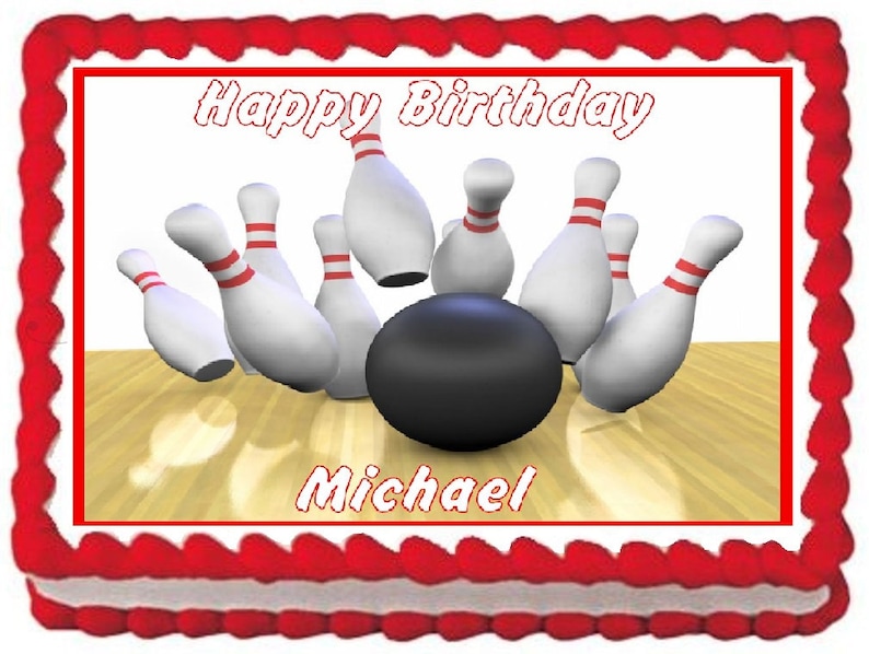 Bowling Edible Cake Topper Licensed - 1/4 Sheet - Etsy