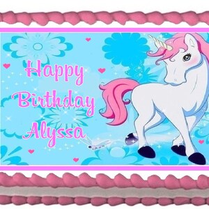 Unicorn Edible Cake Topper  Licensed - 1/4 Sheet