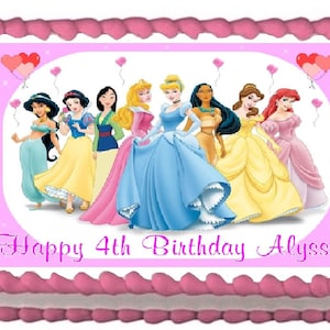 Princess Edible Cake Topper  Licensed - 1/4 Sheet