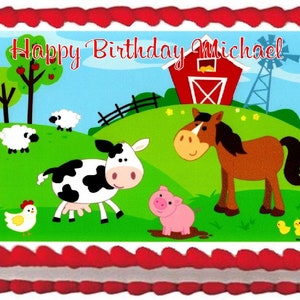 Farm Animals Edible Cake Topper  Licensed - 1/4 Sheet