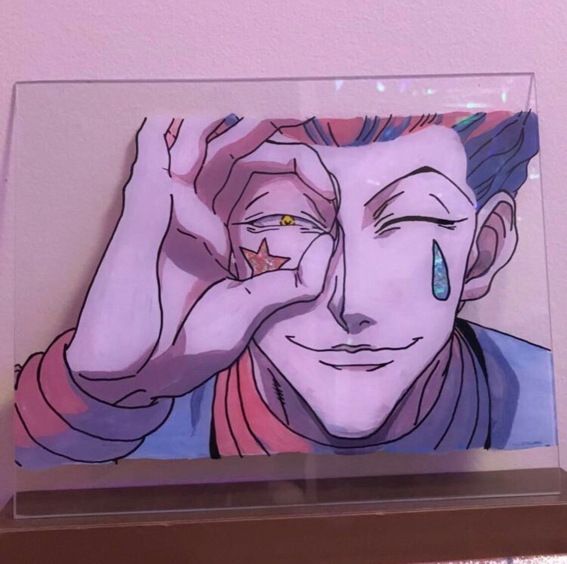 Hisoka Hunter X Hunter Glass Painting Frame Included Etsy