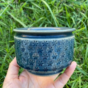 Exquisite Glazed Succulent Planter Pot with Prints - 东云烧 - Large