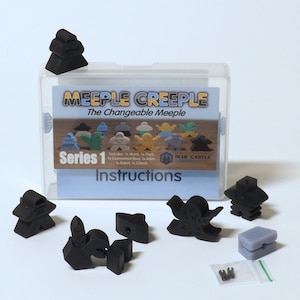 Meeple Creeple (The Game) The Changeable Meeple set series 1, Black, Board game pieces, Minifigure, RPG Accessory, unique, customisable