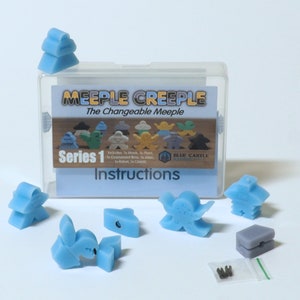 Meeple Creeple (The Game) The Changeable Meeple set series 1, Blue, Board game pieces, Minifigure, RPG Accessory, unique, customisable