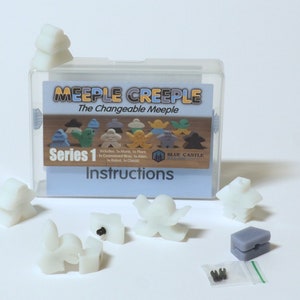 Meeple Creeple (The Game) The Changeable Meeple set series 1, White, Board game pieces, Minifigure, RPG Accessory, unique, customisable