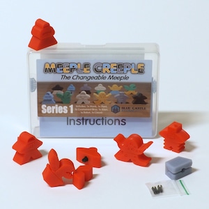 Meeple Creeple (The GAme) The Changeable Meeple set series 1, Red, Board game pieces, Minifigure, RPG Accessory, unique, customisable