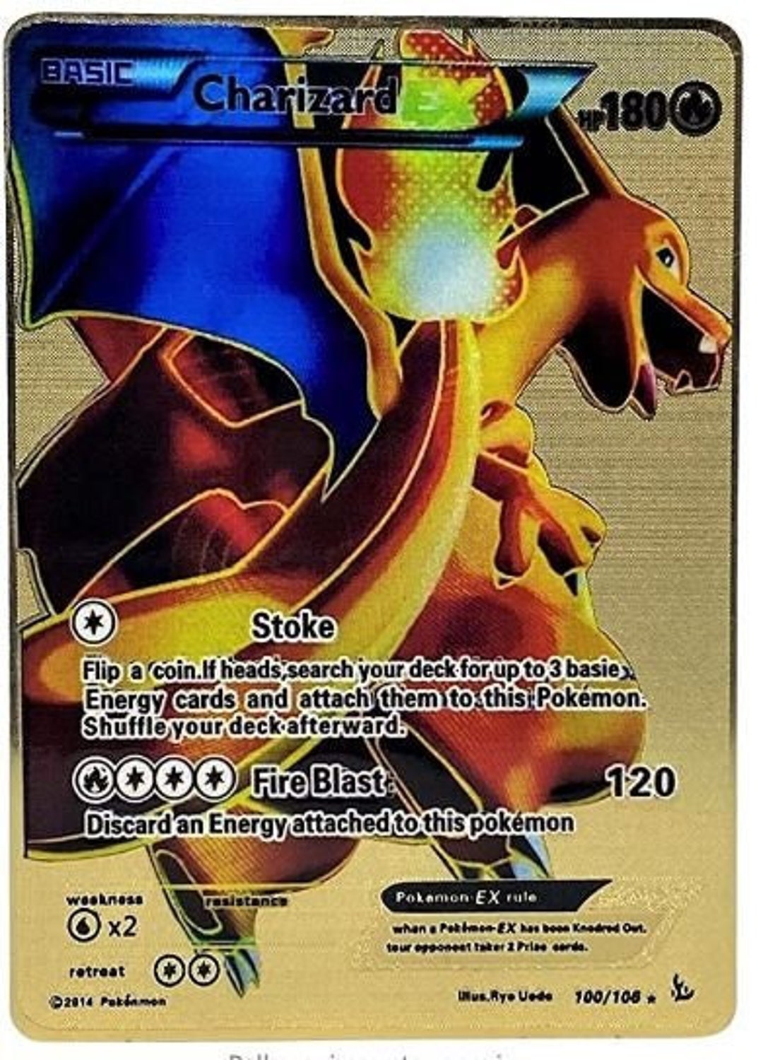 Charizard Ex Stoke Fire Blast Pokemon Ship From Us Etsy