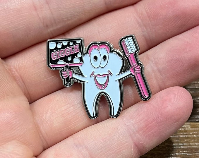 Tooth Pin | Metal Tooth Pin | Dental Hygienist Gift | Dental Graduation Gift