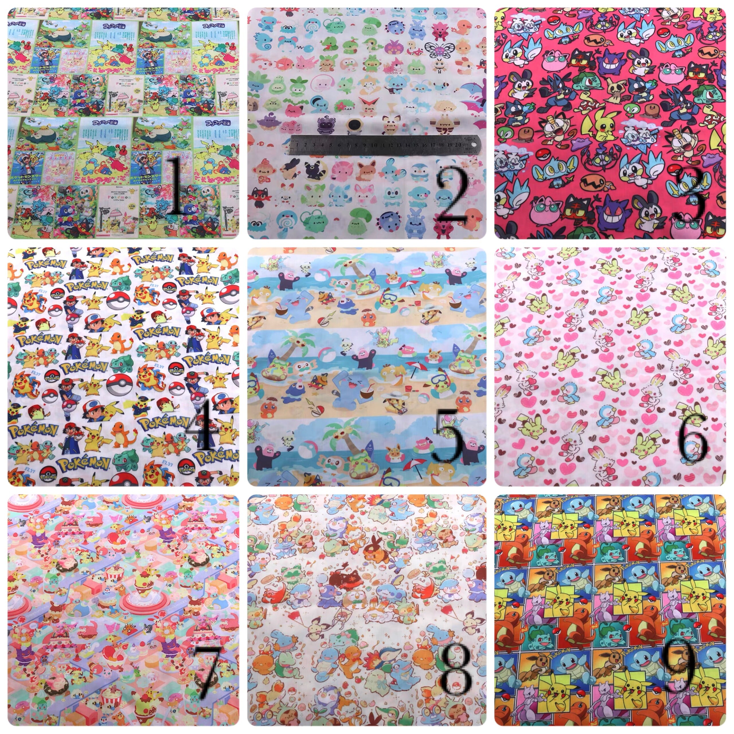 cute cartoon pikachu polyester cotton , diy sewing fabric