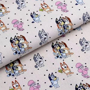 cute cartoon bluey cotton, diy sewing fabric by half yard