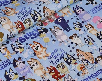 cute cartoon bluey cotton, diy sewing fabric by half yard