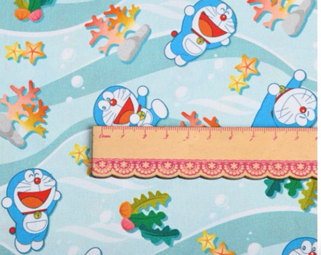 Cute Cartoon Doraemon Cotton, Diy Sewing Fabric by Half Yard Etsy
