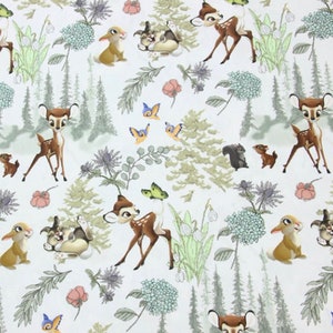 słodka kreskówka bambi bawełna, tkanina do szycia DIY na pół jarda