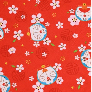 cute cartoon doraemon cotton, diy sewing fabric by half yard