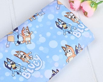 cute cartoon bluey cotton, diy sewing fabric by half yard