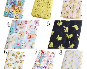 cute cartoon pikachu polyester cotton , diy sewing fabric