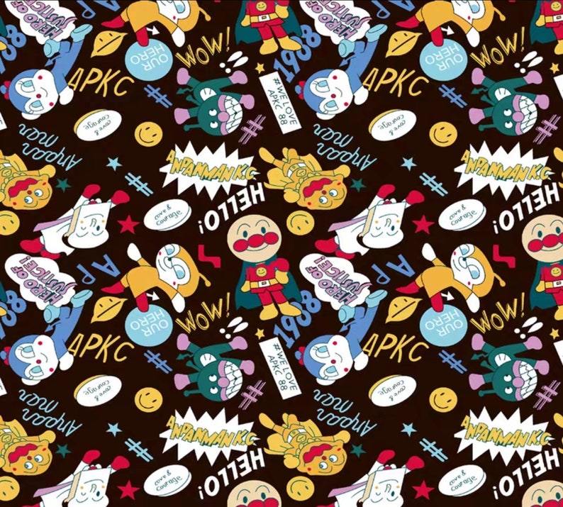 Cartoon Anpanman polyester waterproof, diy sewing fabric 9