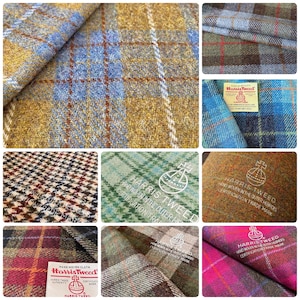Harris Tweed Fabric width 150cm – 100% Virgin Wool Handwoven in Scotland –470-500g Heavyweight Tweed for Sewing & Upholstery