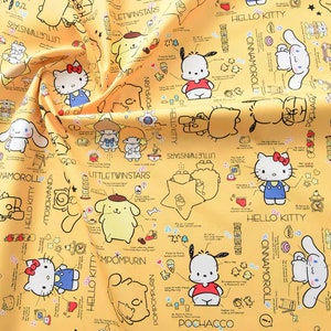cute cartoon kitty pc dog pompom cotton, diy sewing fabric
