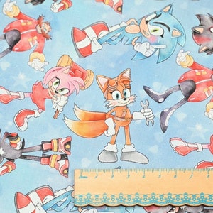 Cute Cartoon Sonic Cotton, Diy Sewing Fabric by Half Yard - Etsy