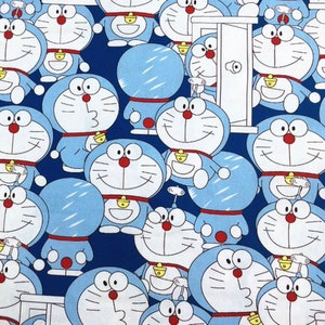 słodka kreskówka Doraemon bawełna, tkanina do szycia DIY na pół jarda
