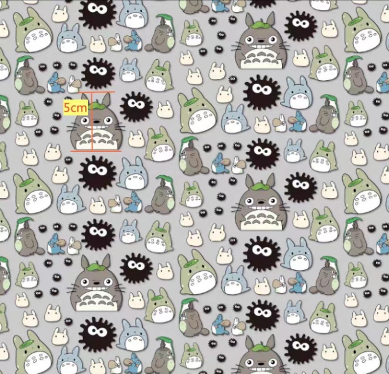 Tissu de couture imperméable en polyester totoro dessin animé, bricolage 6