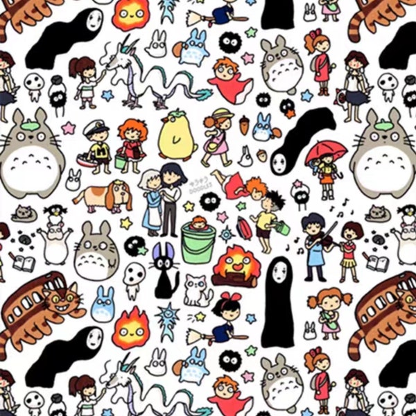 Cartoon to toro Kaonashi polyester waterproof, diy sewing fabric