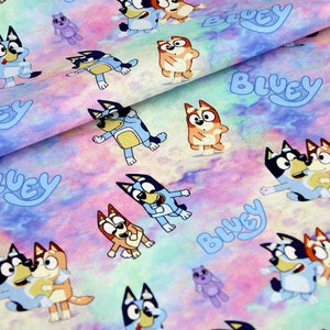 cute cartoon bluey cotton, diy sewing fabric by half yard