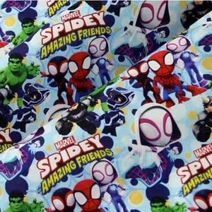 süßer cartoon spidey baumwollstoff zum nähen, halber yard stoff