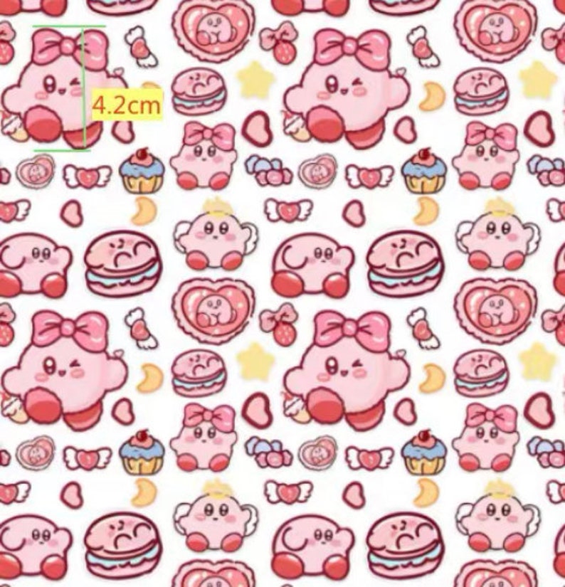 Cartoon kirby polyester waterproof, diy sewing fabric 4