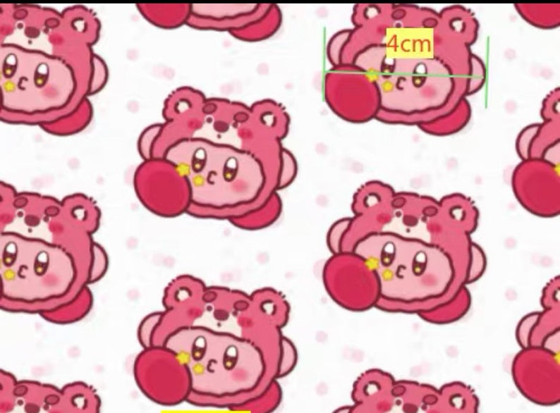 Cartoon kirby polyester waterproof, diy sewing fabric 5