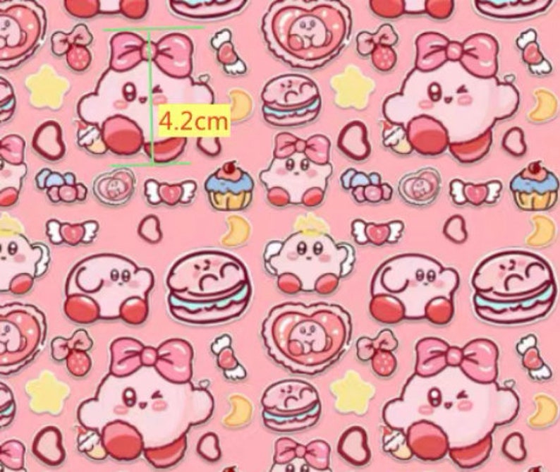 Cartoon kirby polyester waterproof, diy sewing fabric 1
