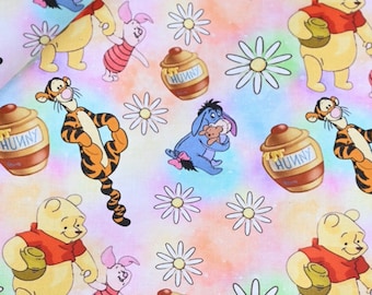 cute cartoon winnie cotton, diy sewing fabric by half yard