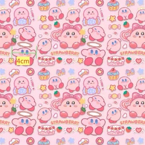 Cartoon kirby polyester waterproof, diy sewing fabric 6