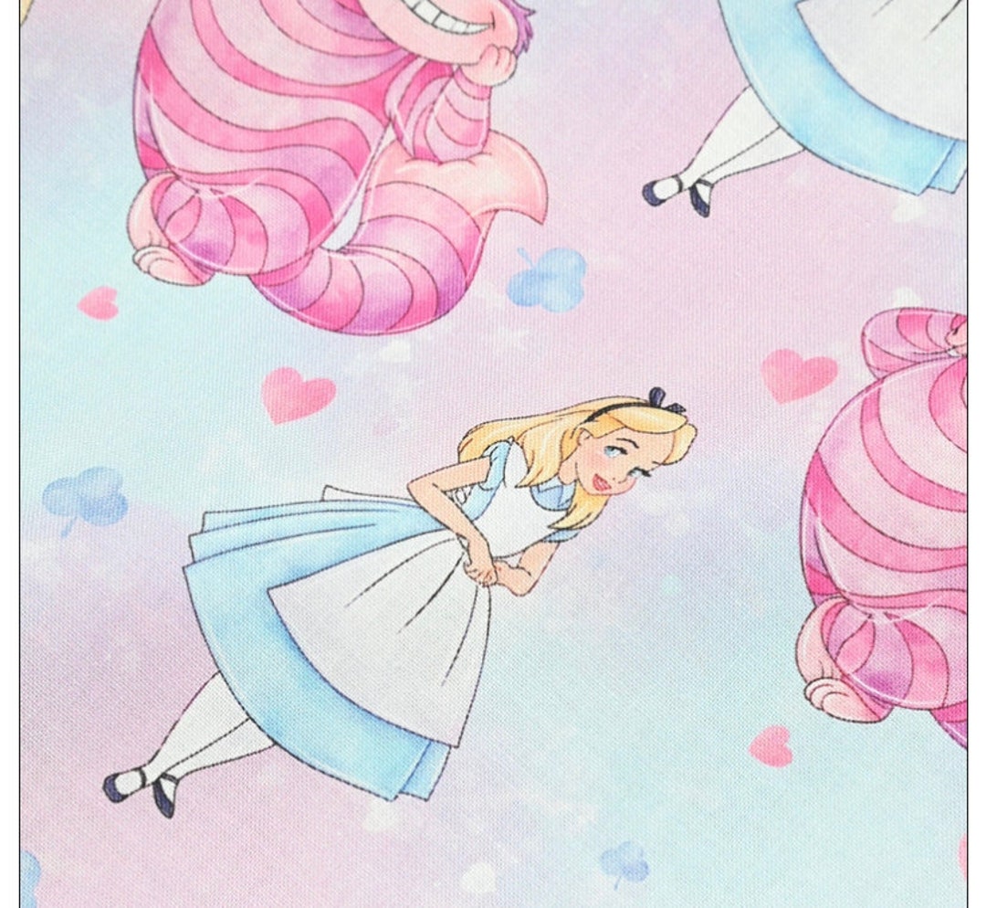 cute cartoon alice in the wonderland cotton, diy sewing fabric by half yard