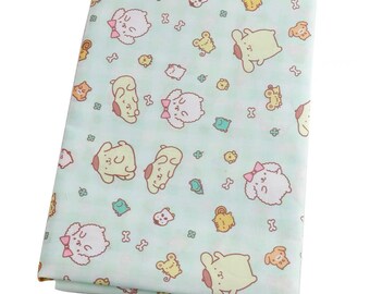 cute cartoon pompom purin polyester cotton, diy sewing fabric